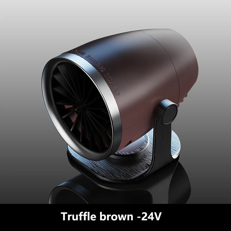 3 in 1 Car Heater and Fan, 12V or 24V 120W Windshield Defroster and Defogger with Adhesive Base, Black or Brown