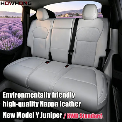 Full-Wrap Seat Covers for Tesla Model Y Juniper and Model 3 Highland 2024-2026, Front or Rear Half Set with Armrest Cover