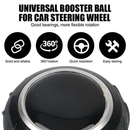 Steering Wheel Spinner Knob for Cars, Trucks, Tractors and Forklifts, 360 Degree Metal Bearing Grip Ball with Screws and Wrench