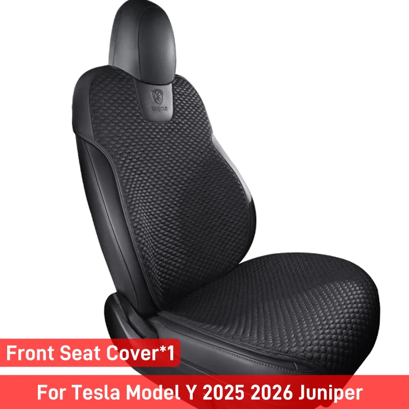 Ice Silk Seat Cushions for Tesla Model Y Juniper 2025-2026 and Model 3 Highland 2024-2025, Breathable Seat Pads, Black or White