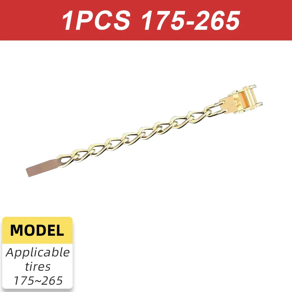Single steel snow chain strap