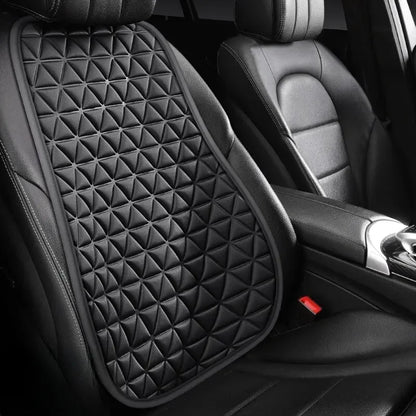 Black 3D embossed seat and back cushion on a car seat