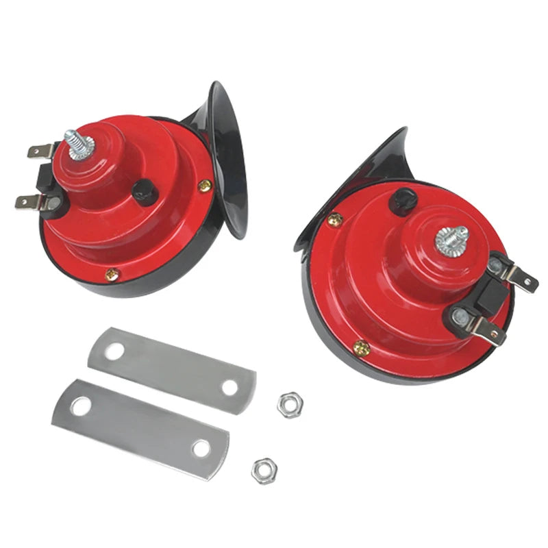 Two snail horns with brackets, two units shown