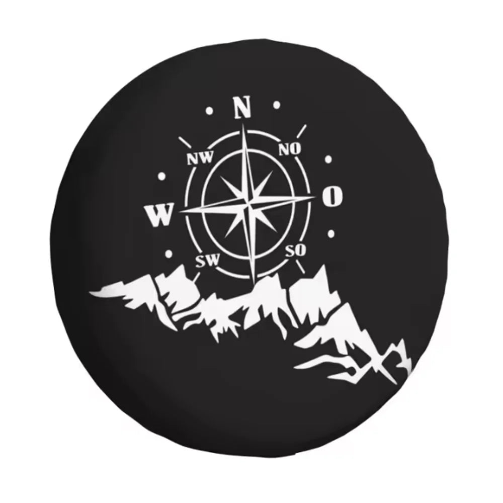 Spare Tire Cover for Jeep Wrangler, 4x4 Mountain PU Leather, No Camera Hole, 14 to 18 in, 20 Lettered Designs