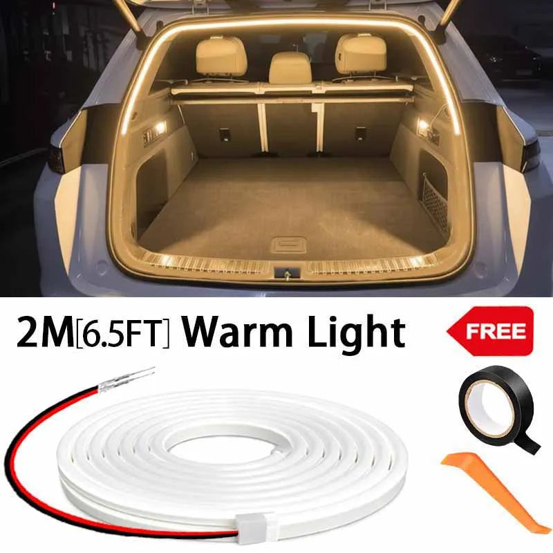 Automatic LED Trunk Light Strip, Tailgate and Frunk Light that Turns On When Opened, Flexible and Waterproof, 2, 4 or 6 m, 5 Colors