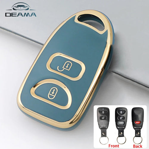 Key Fob Cover for Hyundai 2+1 and 3+1 Button Keys, Soft TPU Case for Tucson, Sonata and Santa Fe, White, Gray or Black