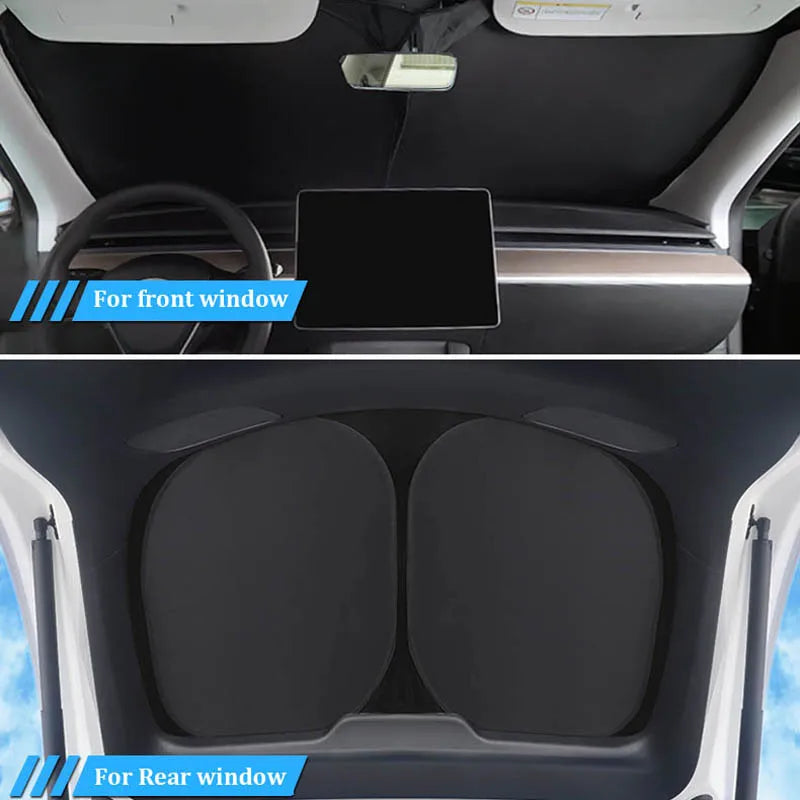 Privacy Sun Shades for Tesla Model Y 2021-2024 and Juniper 2025, Windshield, Rear and Side Window Shades, Single Pieces to 8-Piece Set