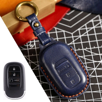 Key Fob Cover for Honda Civic 11th Gen Smart Keys, Stitched Leather Key Case with Buckle, 3 or 4-Button, 4 Colors