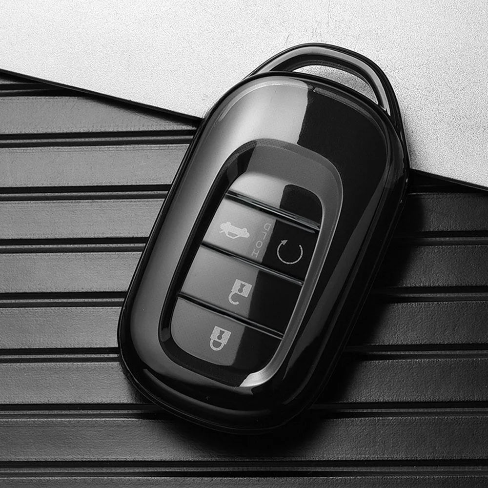 Key Fob Cover for Honda Civic 11th Gen Keyless Fobs, Full-Wrap Clear TPU Case for 3, 4 and 5-Button Keys, Clear or Clear Black