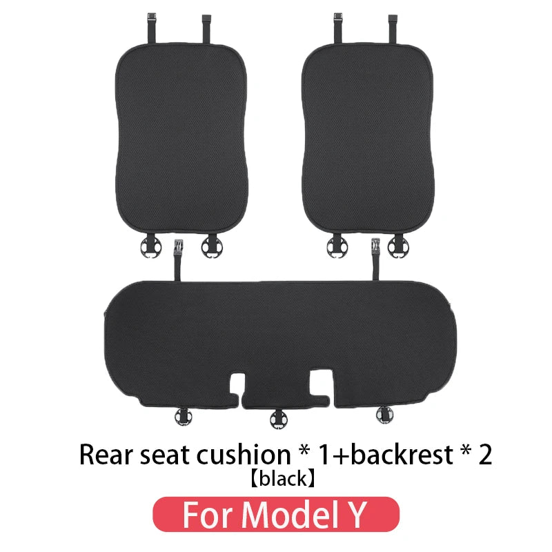 Ice Silk Seat Cushions for Tesla Model 3 and Model Y, Breathable Knit Front or Rear Seat Pads, Black or White