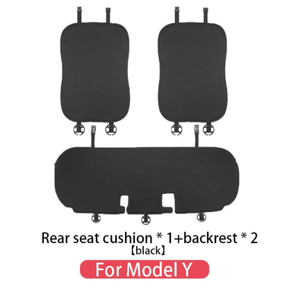 Ice Silk Seat Cushions for Tesla Model 3 and Model Y, Breathable Knit Front or Rear Seat Pads, Black or White