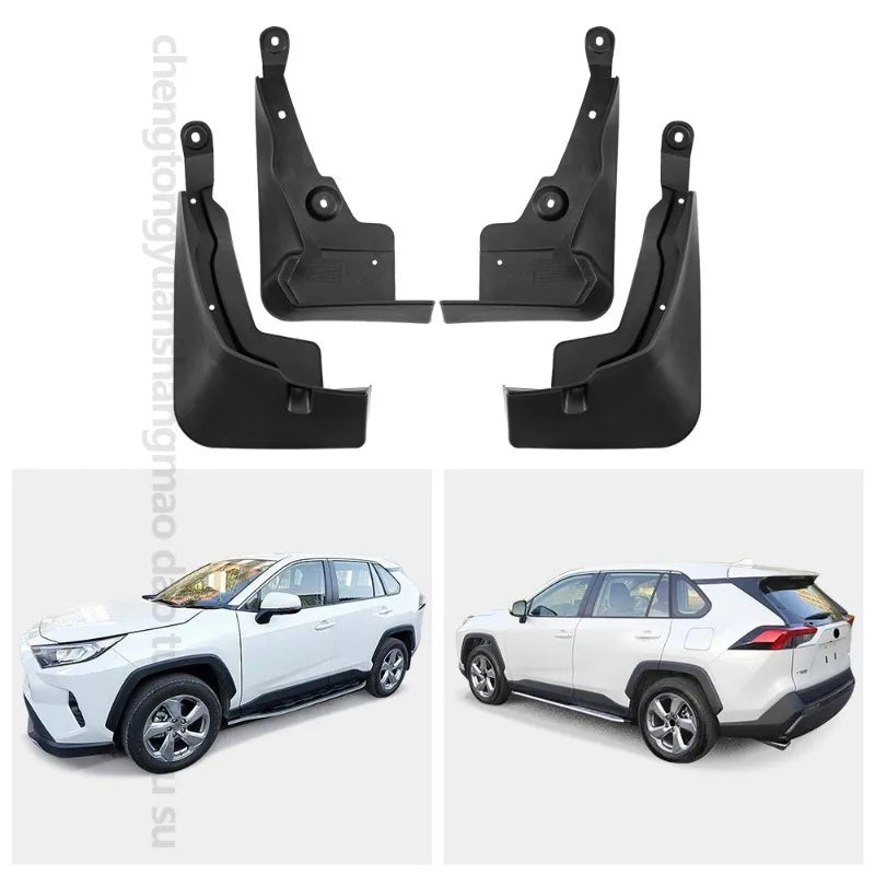Mud Flaps for Toyota RAV4 2019-2025, 2WD Models with Running Boards, Front and Rear ABS Splash Guards