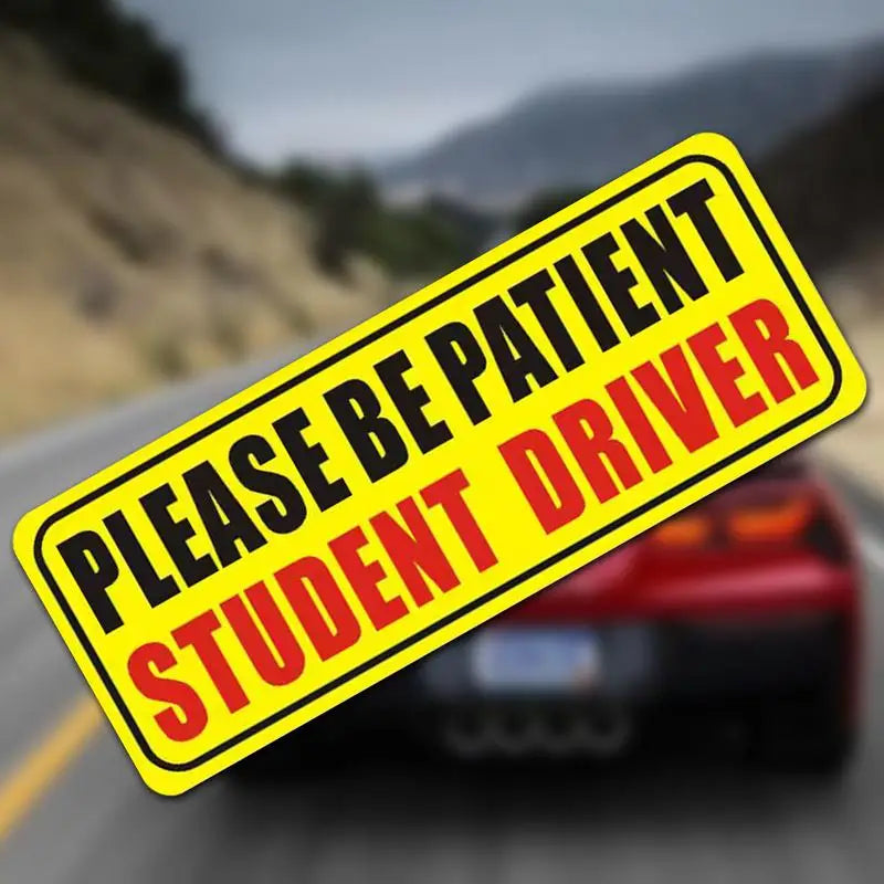 Reflective Student Driver Car Magnet, Please Be Patient New Driver Sign, Strong Removable Magnet, 3 Designs