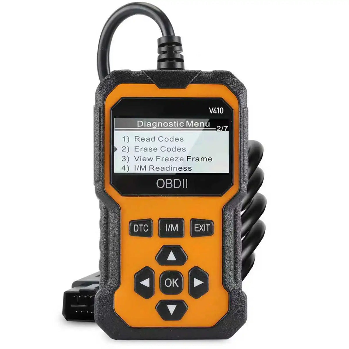 Orange OBD2 scanner with LCD screen