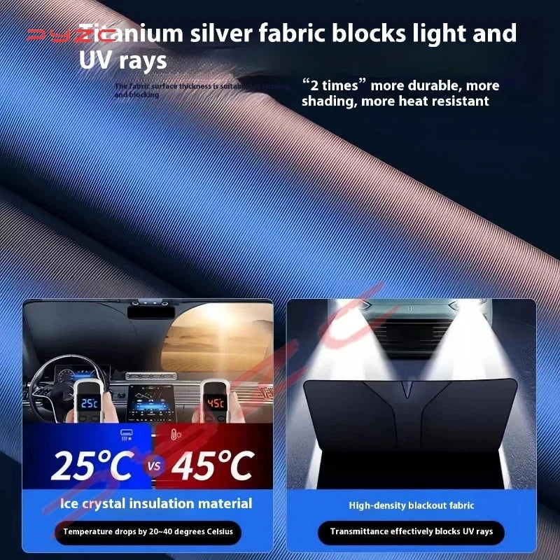 Windshield Sun Shade for Honda CR-V 2023-2024, Folding Aluminum Foil Front Window Cover for Sun and Heat
