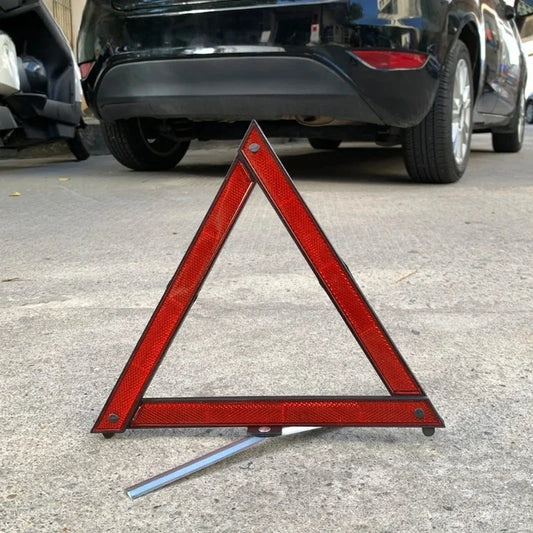Folding Reflective Warning Triangle, Emergency Roadside Safety Sign for Breakdowns, Folds Flat into Its Box