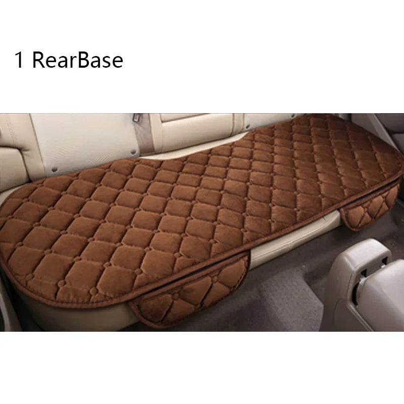 Plush Winter Car Seat Pads, Warm Non-Slip Cushions for Front and Rear Seats, Single Pad or 3 Piece Set, 4 Colors