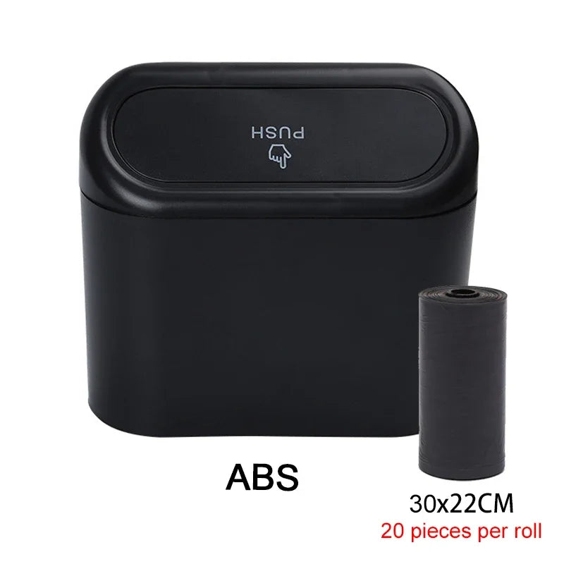 Mini Car Trash Can with Lid and Garbage Bags, Leak-Proof Small Bin for Door Pockets, Consoles and Desks, 4 Colors