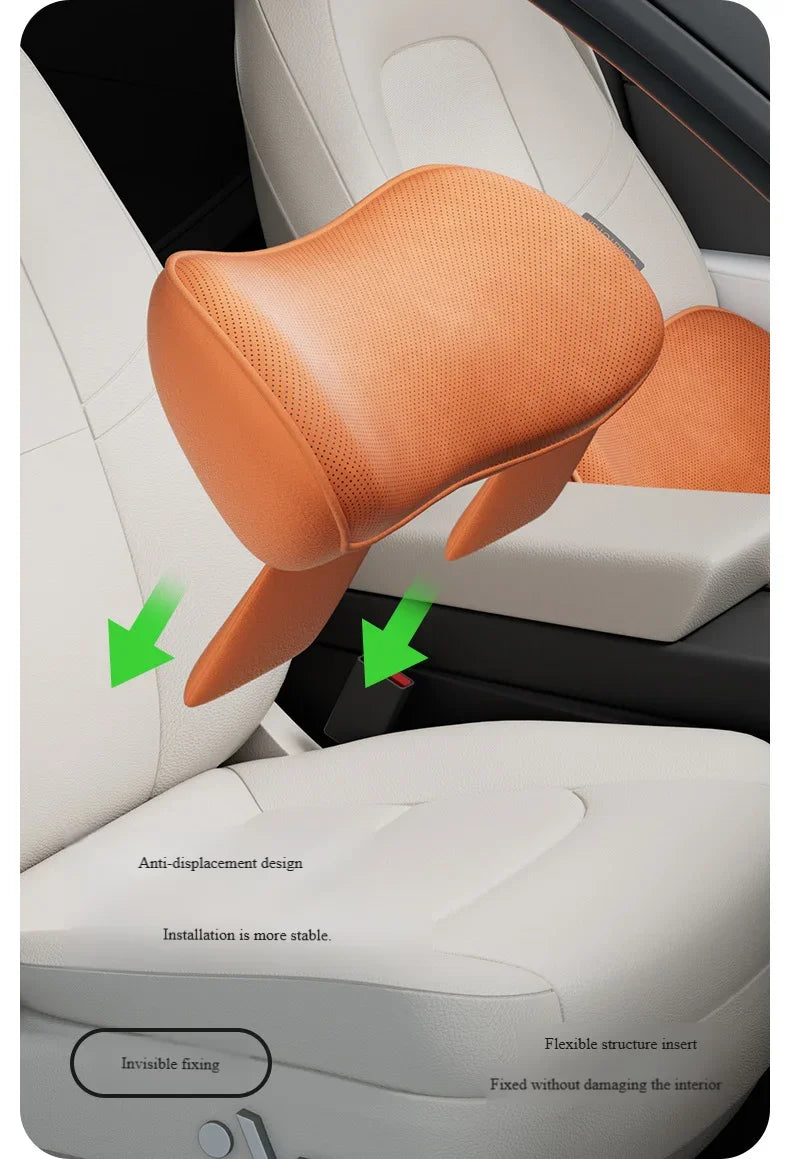 Memory Foam Lumbar Pillow for Car Seats, Curved Lower Back Support with Anti-Slip Design, for Driving and Office Chairs, 6 Colors
