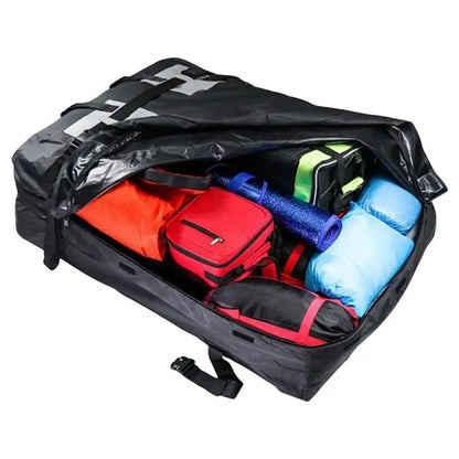 Rooftop Cargo Carrier Bag, 15 cu ft Waterproof 600D Oxford Roof Bag with 10 Straps, Foldable, Optional Anti Slip Mat