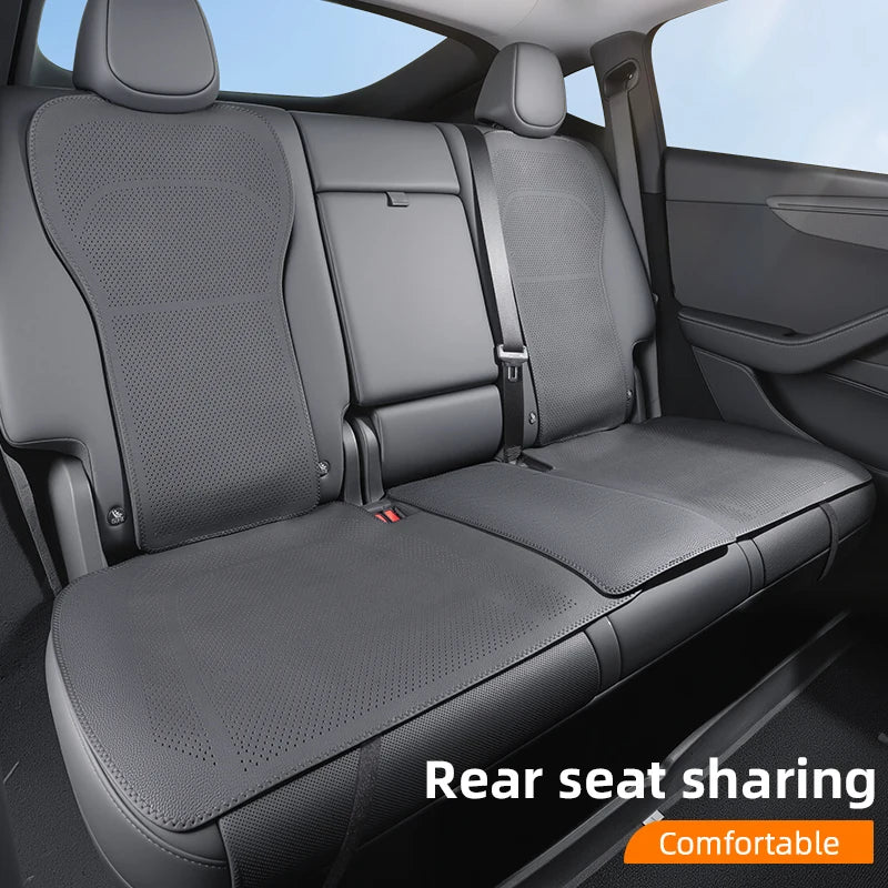 PU Leather Seat Cushions for Tesla Model Y Juniper and Model 3 Highland, Front or Rear Seat and Backrest Pads, Black or White