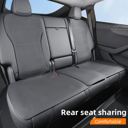 PU Leather Seat Cushions for Tesla Model Y Juniper and Model 3 Highland, Front or Rear Seat and Backrest Pads, Black or White
