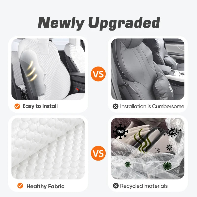 Ice Silk Seat Cushions for Tesla Model Y Juniper 2025-2026 and Model 3 Highland 2024-2025, Breathable Seat Pads, Black or White
