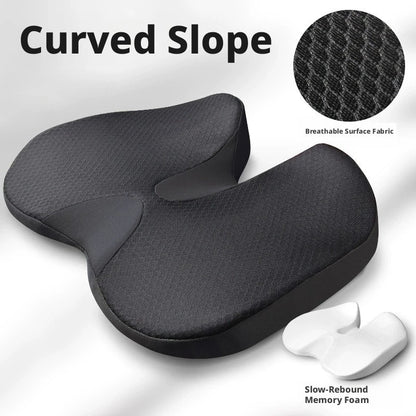Coccyx Support Seat Cushion, Contoured Foam with Removable Washable Cover, 17.7 x 13.8 in, for Car Seats and Office Chairs