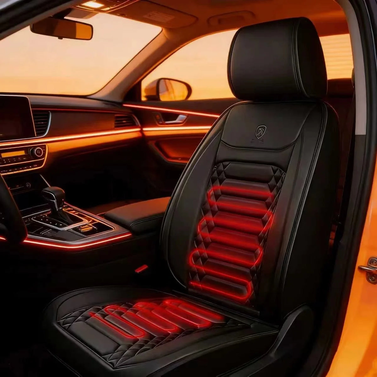 12V Heated Car Seat Cover with 50-Minute Auto-Off Timer, Universal Seat Warmer Cushion with Fast Warm-Up, 1 or 2 Pack