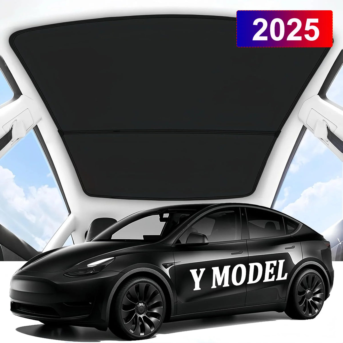 Sun Shades for Tesla Model Y Juniper 2025-2026, Windshield, Side Window and Sunroof Shades or 6, 7 and 8-Piece Privacy Sets
