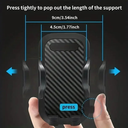 Phone mount clamp opens from 1.77 in to 3.54 in