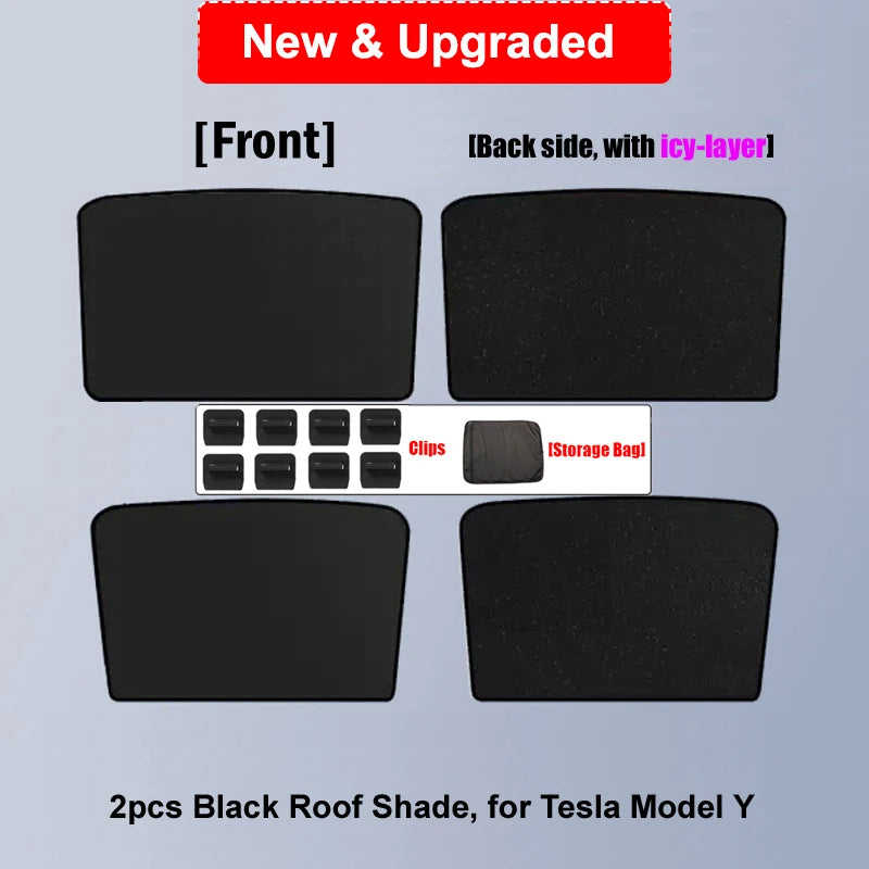 Privacy Sun Shades for Tesla Model Y 2021-2024 and Juniper 2025, Windshield, Rear and Side Window Shades, Single Pieces to 8-Piece Set