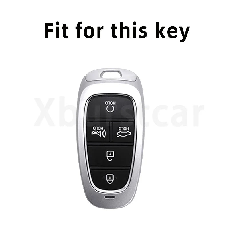 Key Fob Cover for Hyundai 5-Button Keys, Soft TPU Case with Embossed Button Icons for Tucson (NX4), Santa Fe and Nexo, Cover or Set