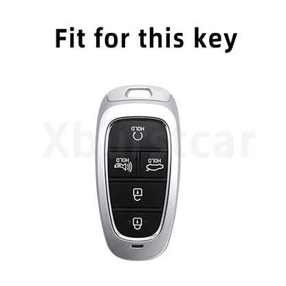 Key Fob Cover for Hyundai 5-Button Keys, Soft TPU Case with Embossed Button Icons for Tucson (NX4), Santa Fe and Nexo, Cover or Set