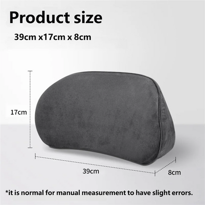 Memory Foam Lumbar Support Pillow for Car Seats and Office Chairs, Ergonomic Lower Back Cushion, Black or Beige