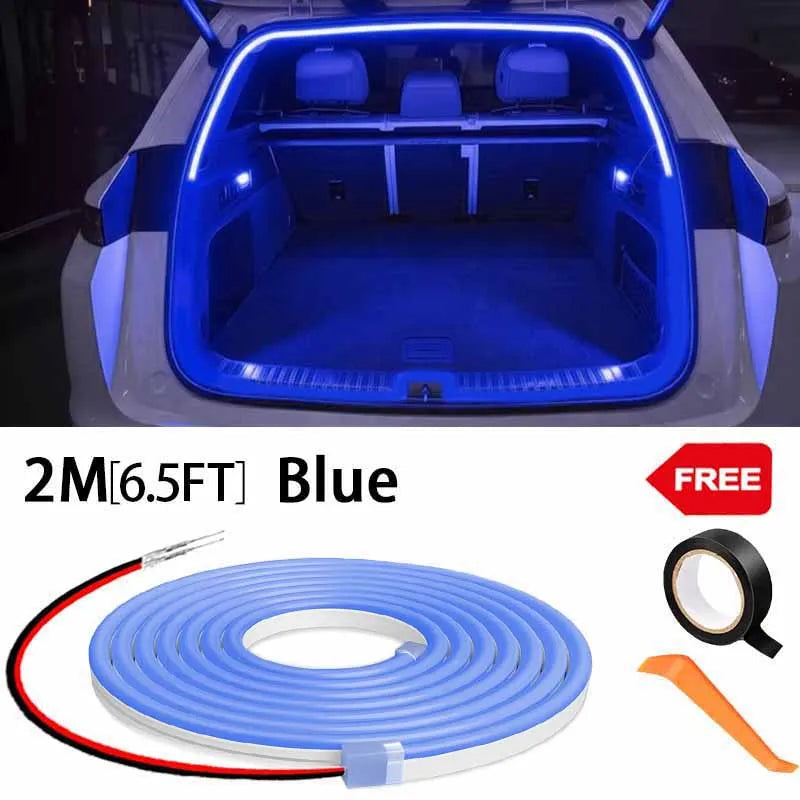 Automatic LED Trunk Light Strip, Tailgate and Frunk Light that Turns On When Opened, Flexible and Waterproof, 2, 4 or 6 m, 5 Colors