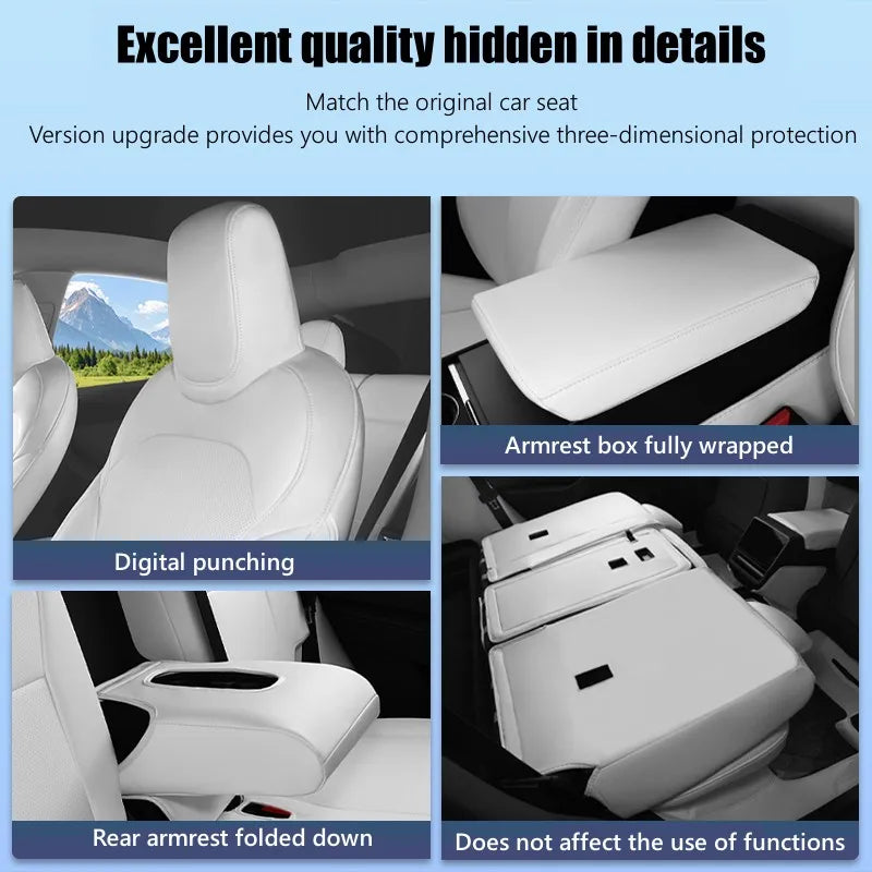 Full-Wrap Seat Covers for Tesla Model Y Juniper and Model 3 Highland 2024-2026, Front or Rear Half Set with Armrest Cover
