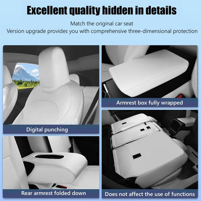 Full-Wrap Seat Covers for Tesla Model Y Juniper and Model 3 Highland 2024-2026, Front or Rear Half Set with Armrest Cover