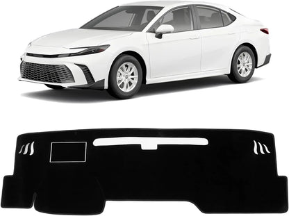 Black Polyester Dashboard Cover for Toyota Camry 2025-2026, Non-Slip Dash Mat with Pre-Cut Vent and Sensor Openings