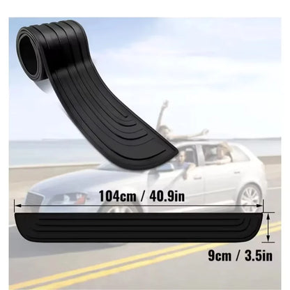 Universal Rear Bumper Guard Strip, Black PVC Rubber Trunk Sill Protector with Double-Sided Adhesive, 35 or 41 Inch Long