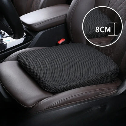 Car Seat Height Booster Cushion, Thick Memory Foam Wedge Pad with Anti-Slip Base, Levels Sloped Seats, Black or Beige