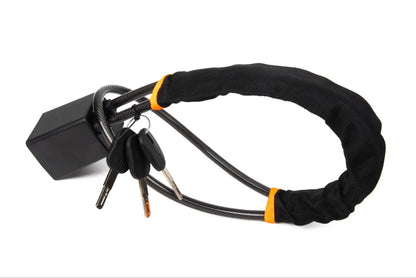 Steering Wheel Lock with Steel Cable, Key Operated Anti-Theft Device with Scratch Free Fabric Sleeve, Fits Most Cars, SUVs and Trucks