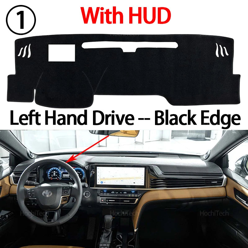 Black Dash Mat for Toyota Camry 2025-2027 (XV80) North America Version, Non-Slip Carpet Dashboard Cover, HUD or Non-HUD