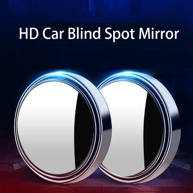 Round Blind Spot Mirrors, 2 Pack, 2 Inch HD Glass Convex Mirrors with 360 Degree Swivel, Stick-On for Car Side Mirrors