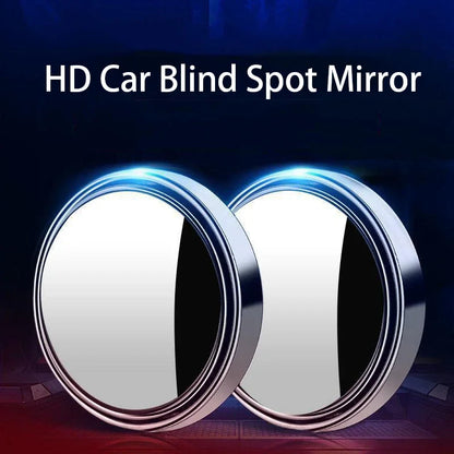 Round Blind Spot Mirrors, 2 Pack, 2 Inch HD Glass Convex Mirrors with 360 Degree Swivel, Stick-On for Car Side Mirrors