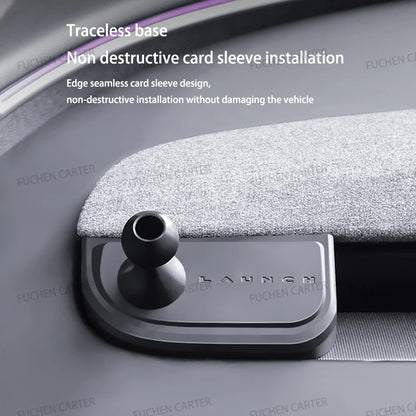 Round Magnetic Phone Mount for Tesla Model Y Juniper 2025 and Model 3 Highland 2024-2025, Snap-On ABS Holder, Rotates 360 Degrees