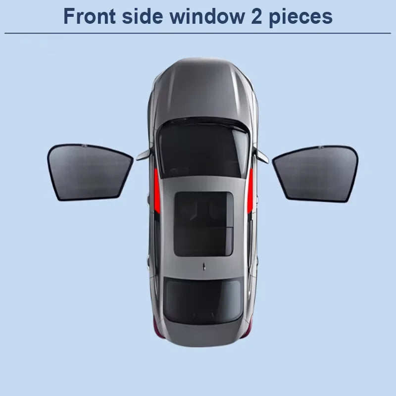 Magnetic Mesh Window Shades for Hyundai Tucson 2022-2026 (NX4), Black Side and Rear Shades, Pairs to 7-Piece Set