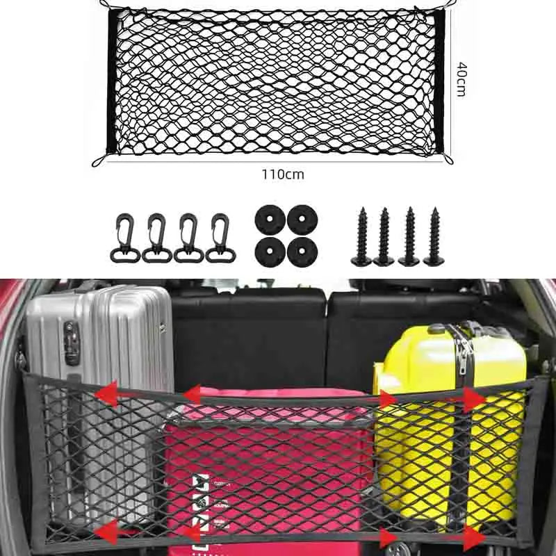 Cargo Net for Hyundai Tucson 2022-2024 (NX4), Black Elastic Hook-On Trunk Net in 3 Sizes: Square, Wide or Narrow
