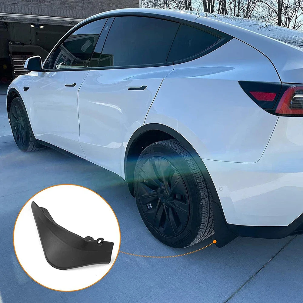 Matte Black ABS Mud Flaps for Tesla Model Y 2020-2024, Model Y Juniper and Model 3 Highland, Set of 4 with Screws, No Drilling