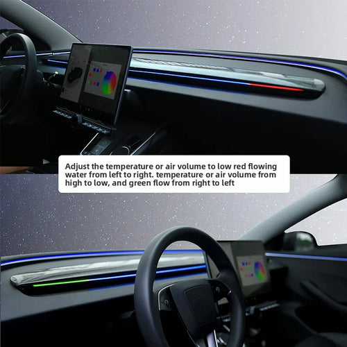 Air Vent Ambient Light with Blind-Spot Indicator for Tesla Model 3 and Model Y 2017-2024, Model 3 Highland and Model Y Juniper, USB Powered